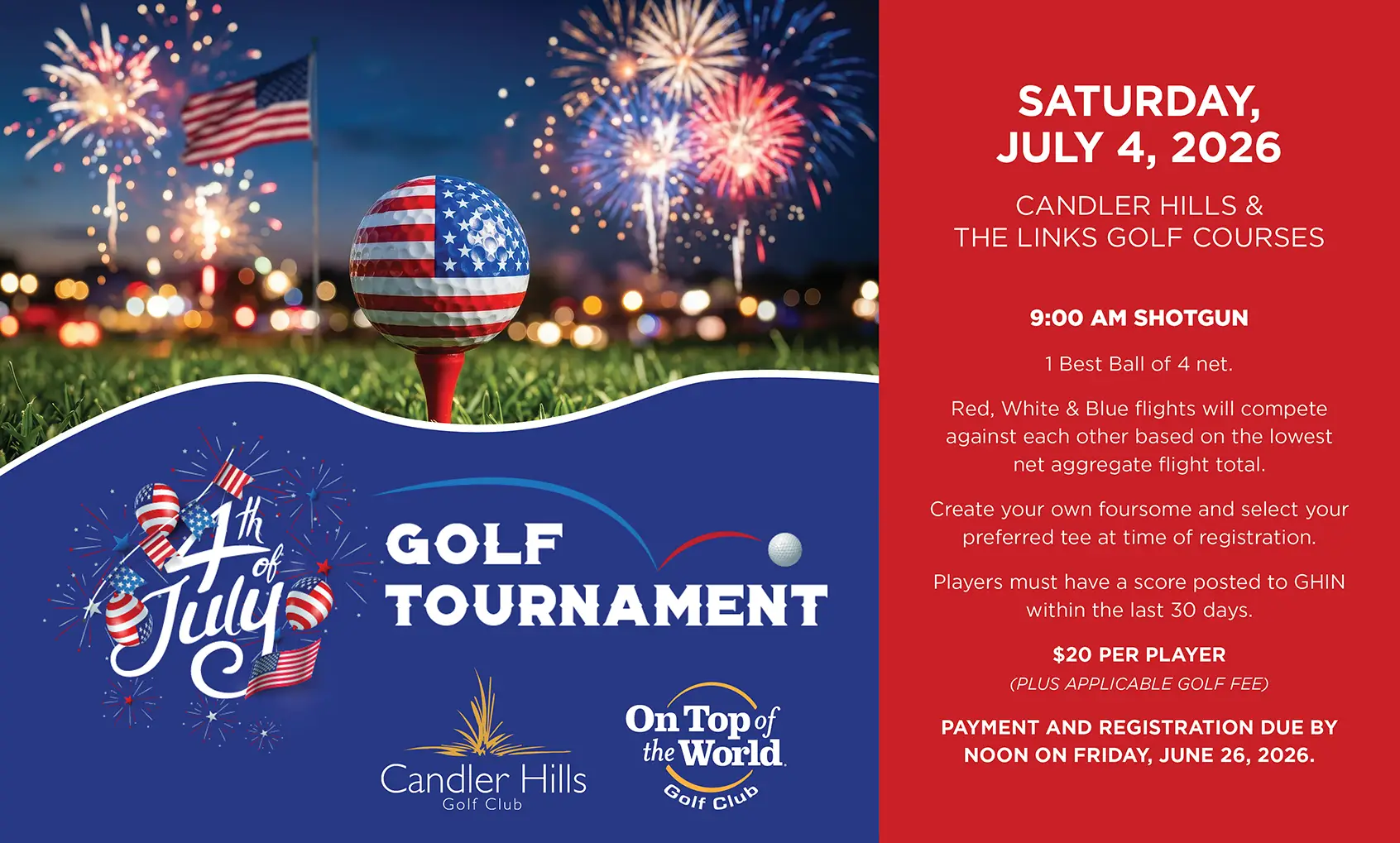 July 4 Golf Tournament, On Top of the World.